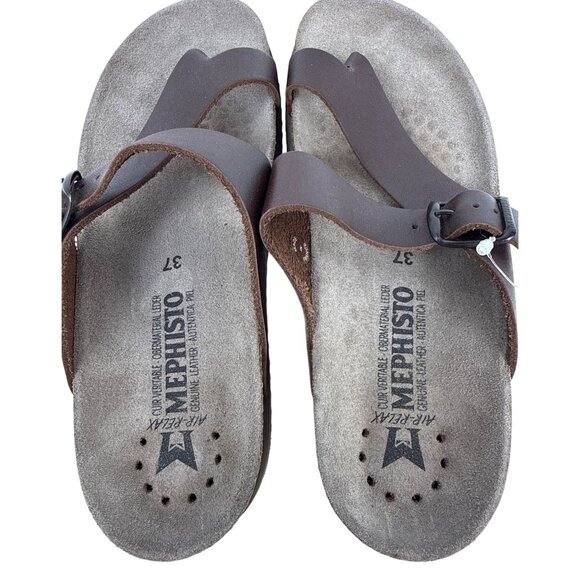 Mephisto Women's Helen Thong Sandal in Chestnut Leather, Size EU 37 / US 7 M - Picture 8 of 11